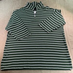 Karen Scott Green and White Striped Tunic